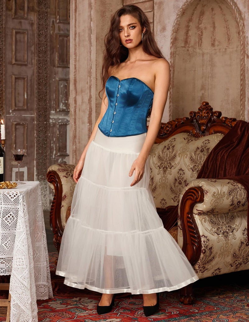 GRACE KARIN Retro Ankle Length Petticoat Underskirt for Long Dress (M,Ivory) - Image 3